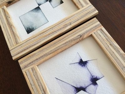 Plywood Frames abstract frames geometric navy paint plywood violet water watercolor wet on wet