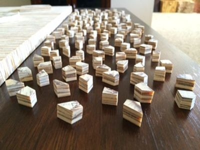 Plywood Bits diamond geometric miniature plywood square triangle wood