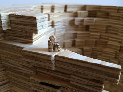 Miniature Plywood Man geometric man miniature plywood plywood art sculpture woodworking