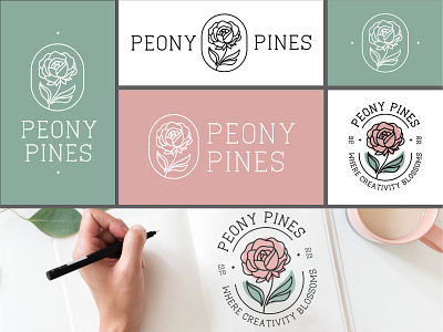 Peony Pines - Identity branding design graphic design illustration logo typography vector