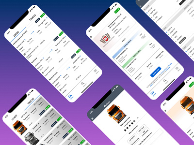 Trucks and Loads mobile App for Namibia app design illustration transport ui ux