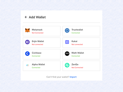 Multi-Wallet NFT App design nft product design ui uiux design ux web3