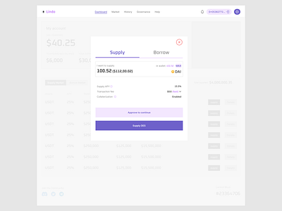 Defi lending and borrowing platform defi design product design ui uiux design ux web3