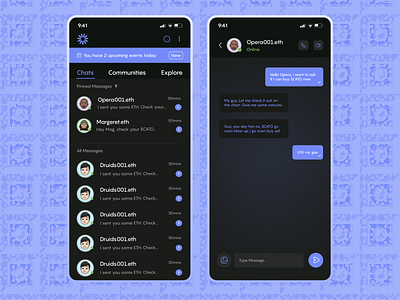 Social Messaging dApp dapp defi design product design ui uiux design ux web3