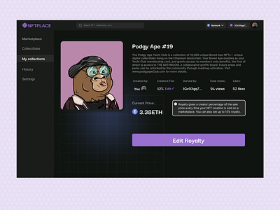 NFT Royalty Share design nft product design ui uiux design ux web3
