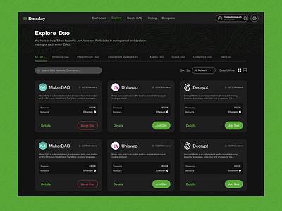 Daoplay dao design product design ui uiux design ux web3