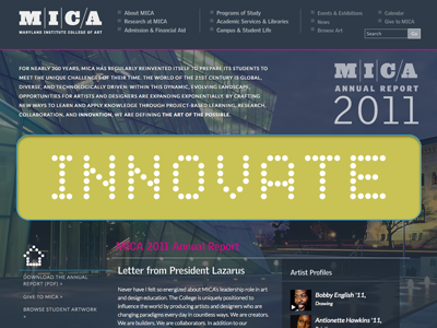 MICA 2011 Annual Report annual report innovate mica portfolio website
