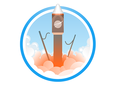 Lift Off—Fragile Oasis Badge badge launch lift off nasa rocket