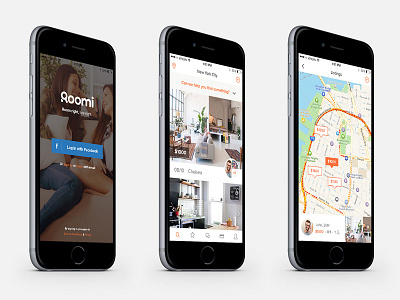 iOS V2 ios iphone marketplaces mobile redesign roomi roommate finder