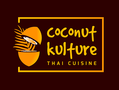 Coconut Kulture Restaurant Logo 2d branding clean coconut design digital graphic design illustration logo minimal nature organic palm tree restaurant simple thailand vector