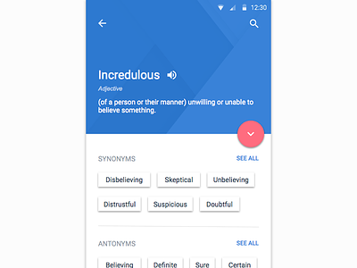 Material Design Dictionary android app app design design dictionary material material design mobile ui ux