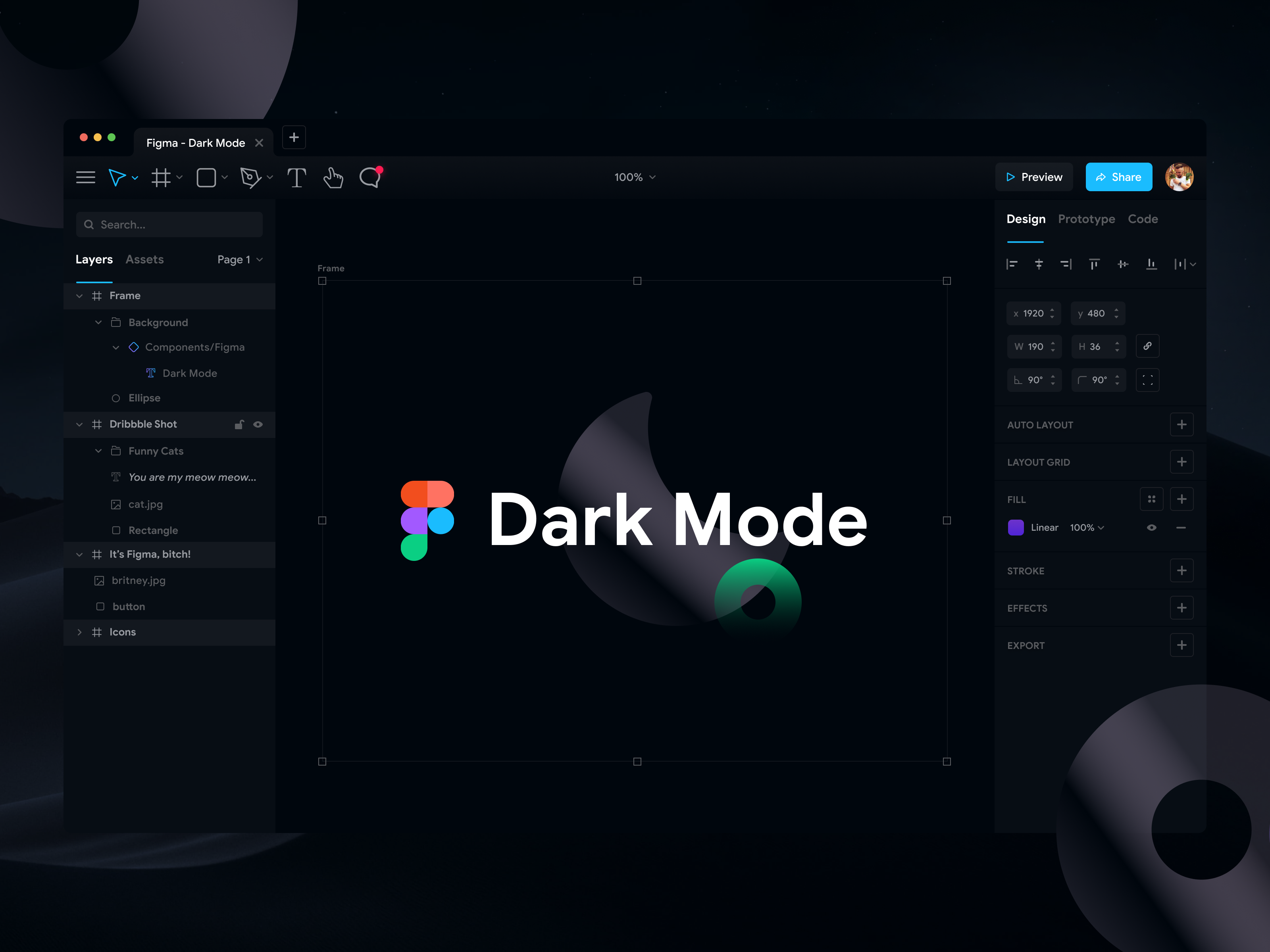 Free | Figma App - Dark Mode by Jacek Puzio on Dribbble