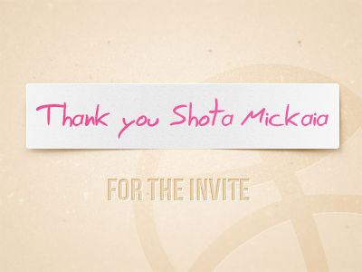 Thank you Shota! dribbble invite shota thank you thanks