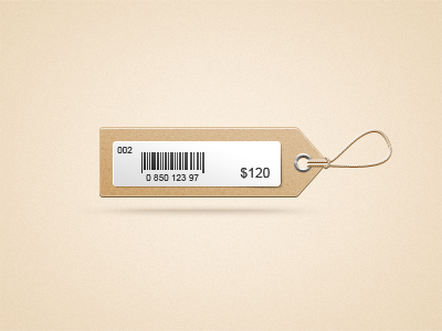 Cardboard Tag barcode cardboard label price tag ui web