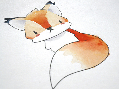 Watercolour art cute drawing fox painting sketch sketchbook watercolor watercolour