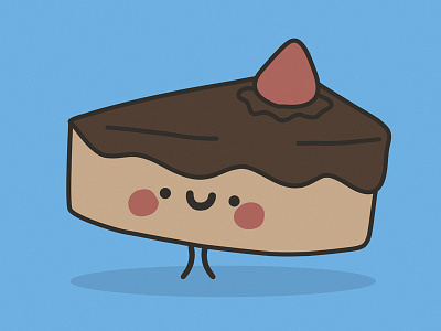 piece of cake cake character cute digital drawing illustration minimal picture sweet vector wacom