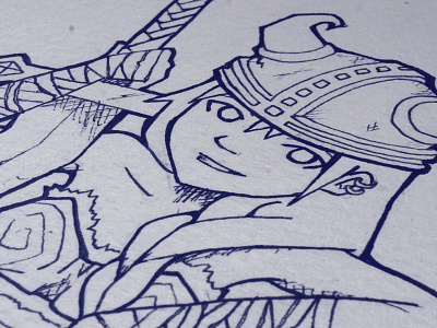 Viking art character cute design drawing illustration ink pen sketch sketchbook viking