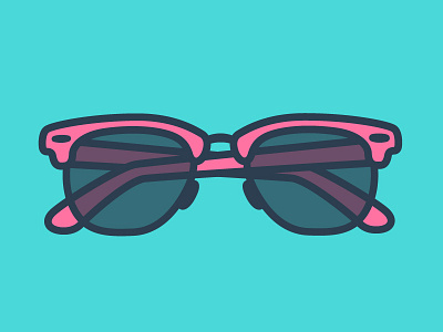Summer is coming beach flat glasses hot illustrator pink summer sun teal vector