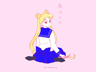 Mahō Shōjo anime character cute digital drawing illustration japan japanese culture kawaii magical girl manga mangaart minimal pastel procreate sailor moon sailormoon usagi