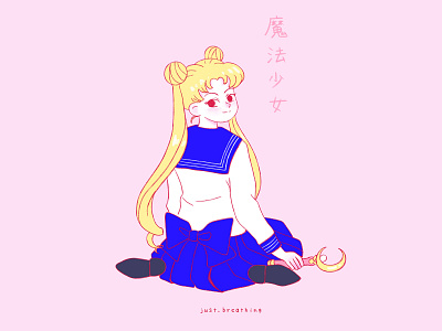 Mahō Shōjo anime character cute digital drawing illustration japan japanese culture kawaii magical girl manga mangaart minimal pastel procreate sailor moon sailormoon usagi