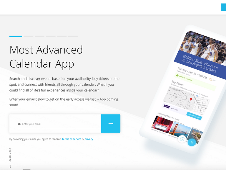 Stanza Calendar Coming Soon Get on waitlist now by Yash on Dribbble