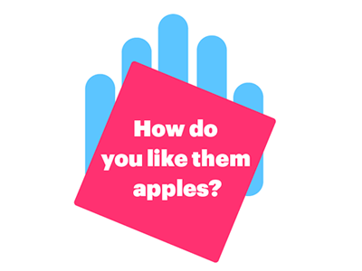 How do you like them apples? Logo comedy hack dating logo