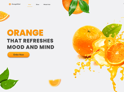 Landing 7 orange mind landingpage orange juice oranges simple