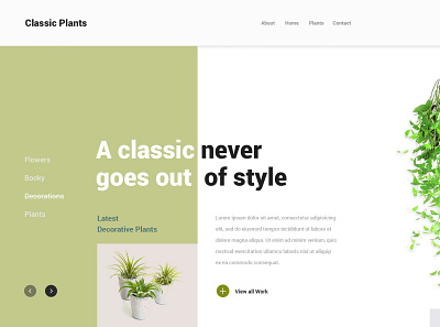 Classic plant web page graphics photoshop ui