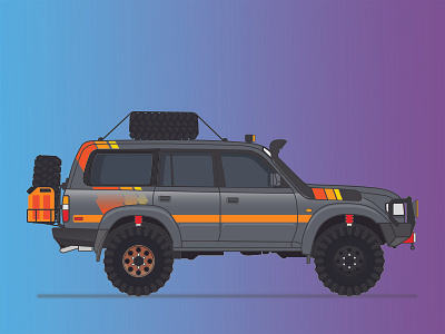 The Offroad Machine adobe automobile illustration landcruiser toyota vector