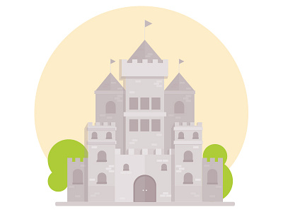 Dribbble Shot Casttle castle children monochorme vector