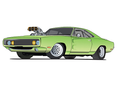 Dribbble Shot Challengerrt charger dodge illustration vector