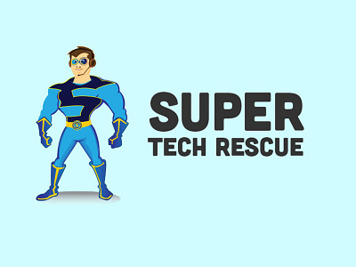 Dribble Supertech Rescue illustrator logo design vector