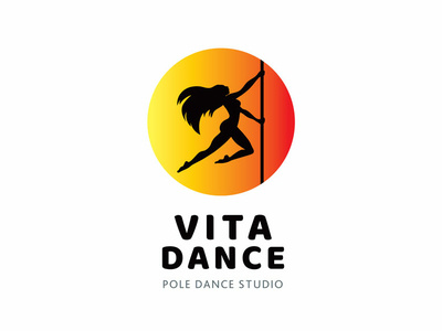 Vita Dance branding by gia design logo logotype pole dance poledance studio sing vector