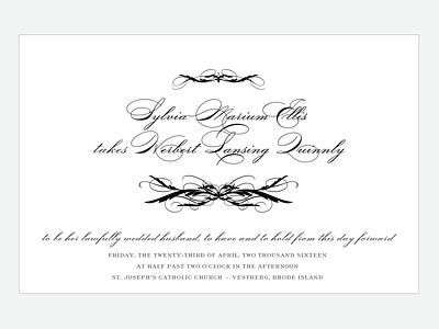 Sylvia Wedding Stationery classic envelope invitation reply card stationery wedding