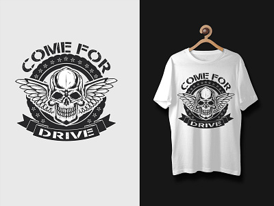Skull Drive T-shirt Design branding custom dribbble fashion illustration merch minimal print t shirt design tee tee shirts