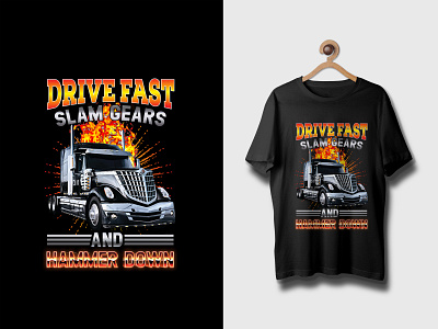 Slammer Trucker T-shirt Design custom design dribbble illustration merch print t shirt design tee tee shirts truck trucker