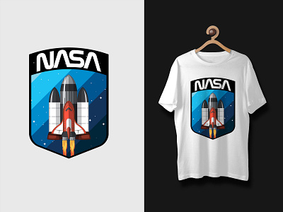 NASA T-shirt Design custom dribbble illustration logo merch nasa print rocket space t shirt tee tee shirts