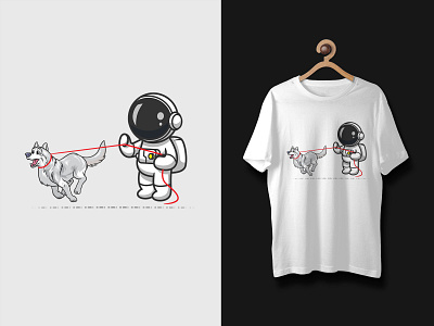 Space Dog T-shirt Design custom design dog lover dribbble logo merch print space t shirt design tee tee shirts vector