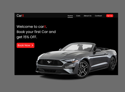 Home layout design of car rental website branding design figma ui webdesign