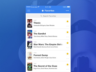 Favorites 044 app app design star wars clean daily ui dailyui favorites interface movies titanic vhs