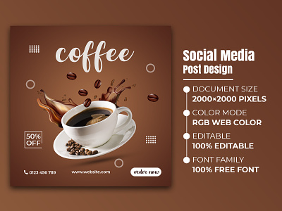 Coffee Social Media Post Design-Social Media Post