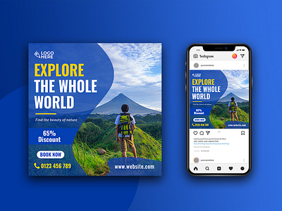 Travel Social Media Post Design-Instagram Post Design ads design banner design facebook post instagram post post design poster design social media social media ads social media post social media post design travel ads travel agency post travel banner twitter post design web ads design web banner