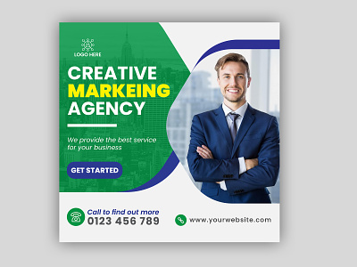 Creative marketing agency social media post design-ads design