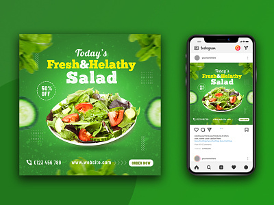 Salad social media post design-social ads design