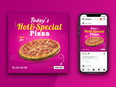 Pizza social media post design-social media ads design