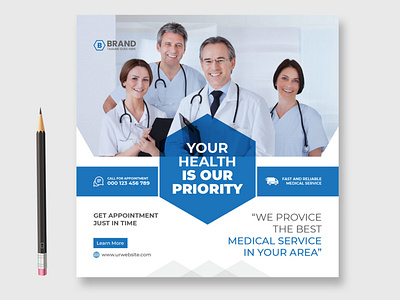 Medical healthcare social media post design-Instagram post