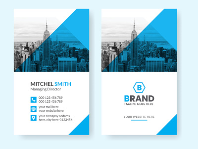 Creative modern vertical business card design template identity