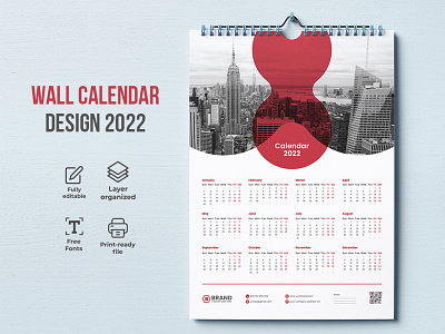 Wall calendar design 2022