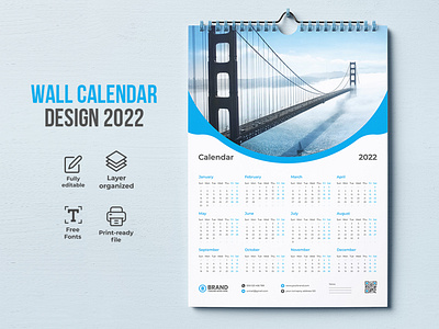 New year 2022 wall calendar design branding business calendar business wall calendar calendar 2022 calendar design corporate business creative desk calendar graphic design happy new year minimalist modern new year 2022 print ready wall calendar