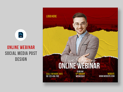 Online webinar social media post design, Instagram post design